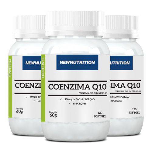 Coenzima Q10 100mg - 3 Un de 120 Cápsulas - NewNutrition