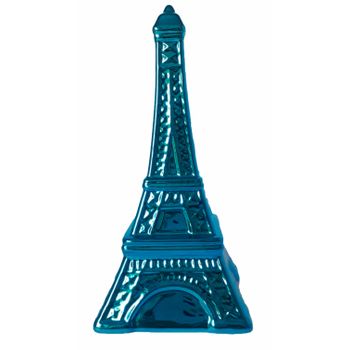 Cofre Cerâmica Metalizado - Torre Eiffel Azul