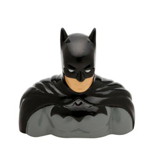 Cofre Cofrinho Ceramica Core Batman Busto Preto 19x10x20