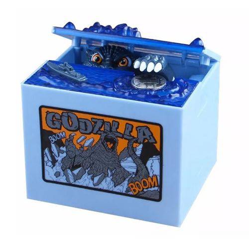 Cofre Cofrinho do Godzilla Monstro Pega Moedas