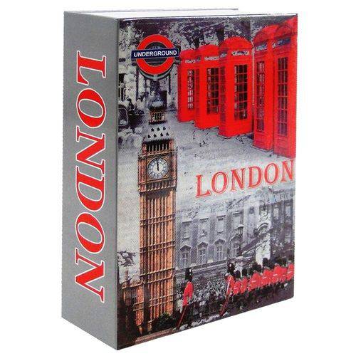 Cofre Livro Aço 2mm Book Safe com 2 Chaves 26,5cm LONDON CBRN05031