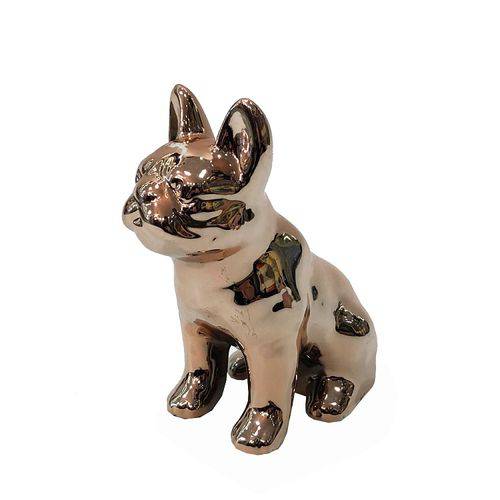 Cofre Personalizado Cerâmica Cachorro Sentado Cobre 15x8x12