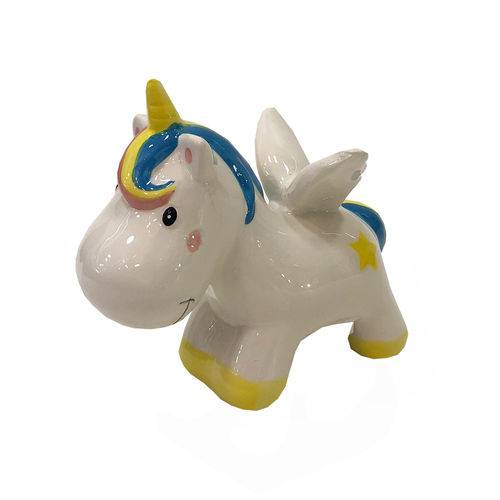 Cofre Unicornio com Asas Ceramica Decoracao