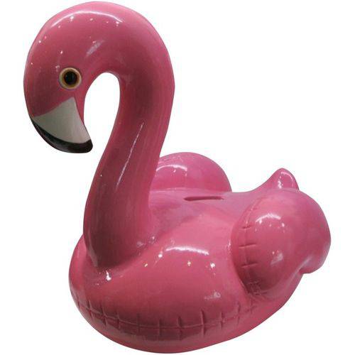 Cofrinho Decorativo em Cerâmica Flamingo Rosa Urban