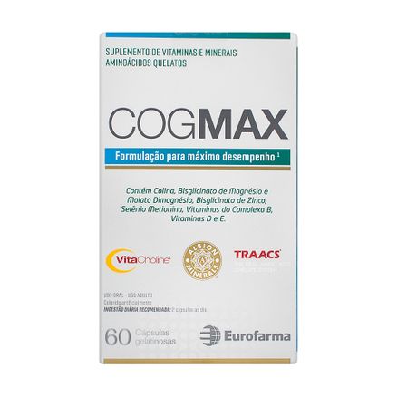 CogMax Suplemento de Vitaminas e Minerais Aminoácidos 60 Cápsulas Gelatinosas
