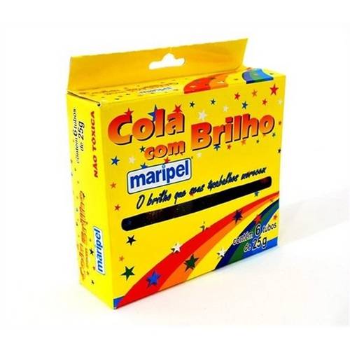 Cola C/ Brilho 6 Cores Sortidas - Maripel