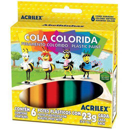 Cola Colorida Acrilex 6 Cores 2606 03952