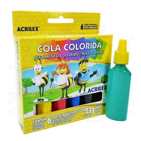Cola Colorida Acrilex - 6 Cores