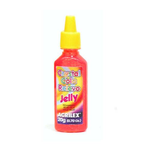 Cola Colorida Acrilex Relevo Crystal Jelly 023 G Vermelho Fogo 02320.507