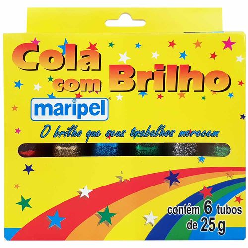 Cola Colorida com Brilho 6 Cores Maripel 998326
