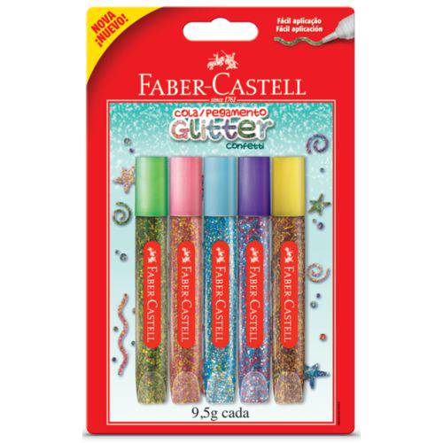 Cola Colorida Faber Castell C/ Glitter 005 Cores Glit170106