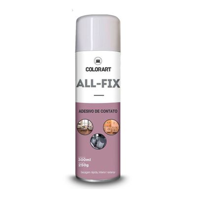 Cola de Contato Spray Colorart All-Fix - 300ml - para Carpete Tapeçaria Couro Tecido