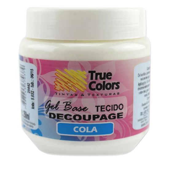 Cola Gel Base Decoupage Tecido True Colors 250ml