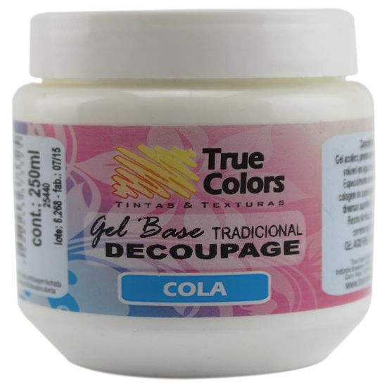 Cola Gel Base Decoupage Tradicional True Colors 250ml
