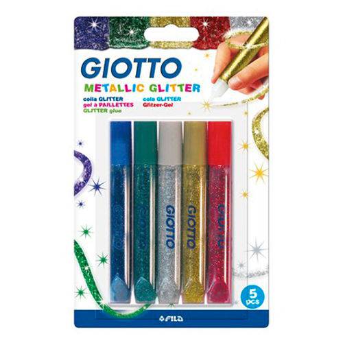 Cola Glitter Giotto com 5 Cores Metálicas - 5451100sa