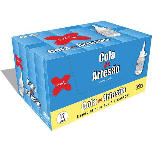 Cola para Artesanato Artesao Silicone Liquido 100ml Make+ Cx.c/12
