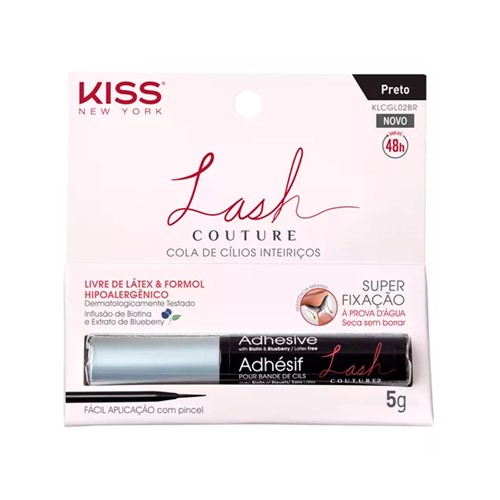 Cola para Cíclios Kiss New York Lash Couture Preto (KLCGL02BR)