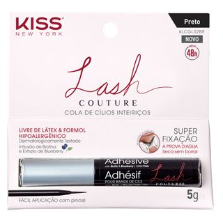 Cola para Cílios Postiços Kiss NY - Lash Couture 48h Preto 1 Un
