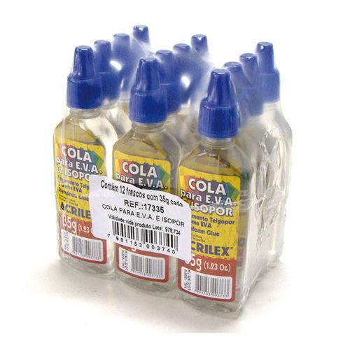 Cola para Isopor Isopor/Eva 35G Cx.C/12 Acrilex