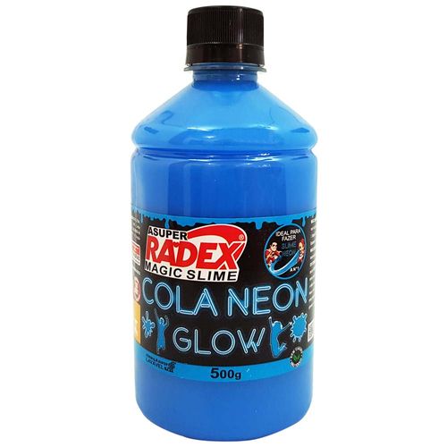Cola para Slime Neon 500g Azul Radex 1028409