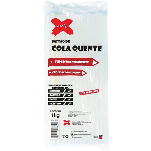 Cola Quente Refil Fina Super Transp.profis.1k Make+ Pacote