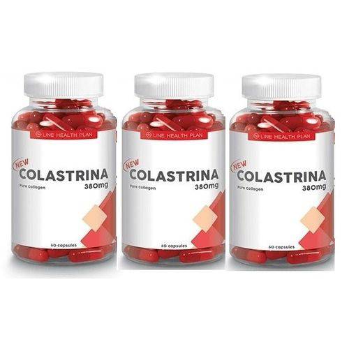 Colágeno Colastrina 60 Cápsulas 380mg Kit com 3 Frascos