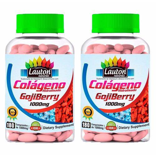 Colágeno com Goji Berry 1000mg - 2 Un de 180 Comprimidos - Lauton