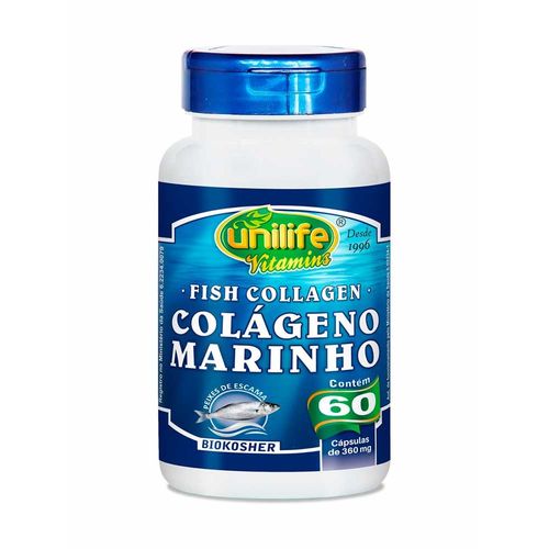 Colágeno de Peixe Marinho - Unilife - 60 Cápsulas de 380mg