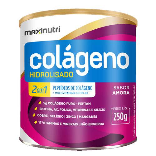 Colágeno Hidrolisado 2 em 1 - 250gr - Maxinutri - Amora