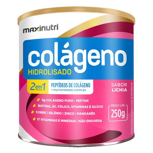 Colágeno Hidrolisado 2 em 1 Lichia 250g Maxinutri
