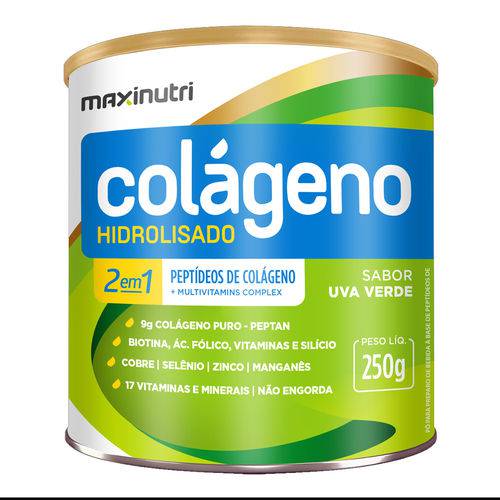Colágeno Hidrolisado 2em1 Uva Verde 250g Maxinutri