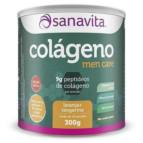 Colágeno Hidrolisado Men Care 300g Laranja + Tangerina