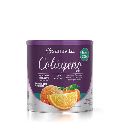 Colágeno Skin Men Care Laranja e Tangerina 300g - Sanavita
