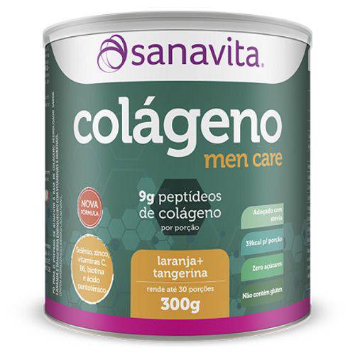 Colágeno Skin Men Care - Sanavita - Laranja e Tangerina - 300g