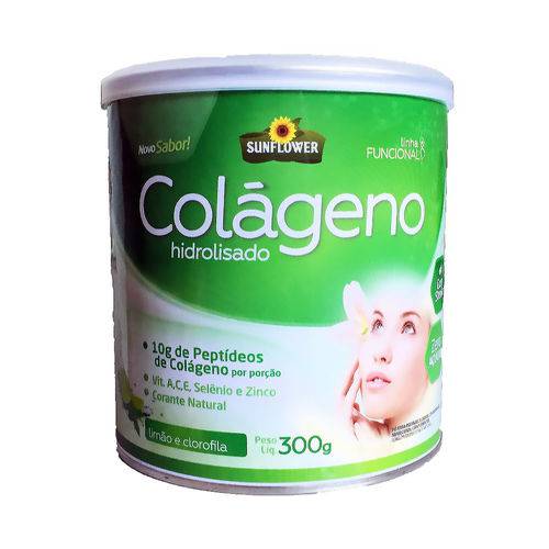 Colageno Soluvel - 300g - Sunflower - Sabor Limão com Clorofila