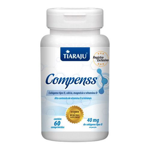 Colágeno Tipo 2 Cálcio Magnésio Vitamina D Compenss - Tiaraju - 60 Cápsulas de 750mg