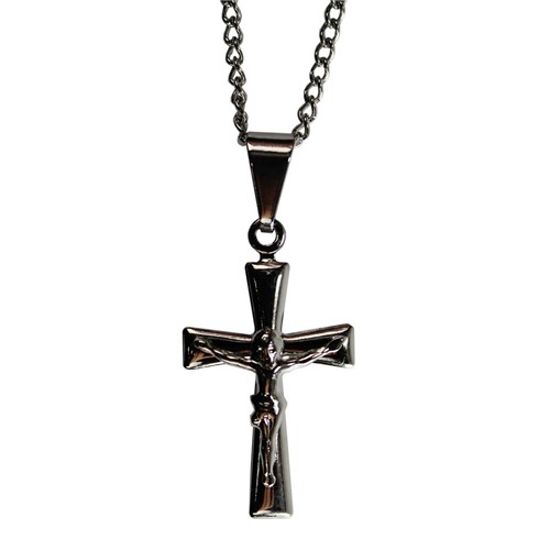 Colar com Crucifixo de Inox - 30 Cm | SJO Artigos Religiosos
