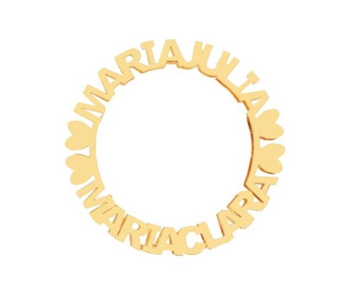 Colar Mandala com Nomes Personalizados em Ouro 18k de 19 a 25 Letras