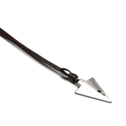 Colar Masculino Key Design Arrow Silver Suede - Brown