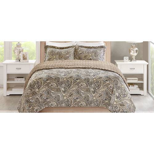 Colcha Queen Mink Home Design Paisley Ouro Corttex