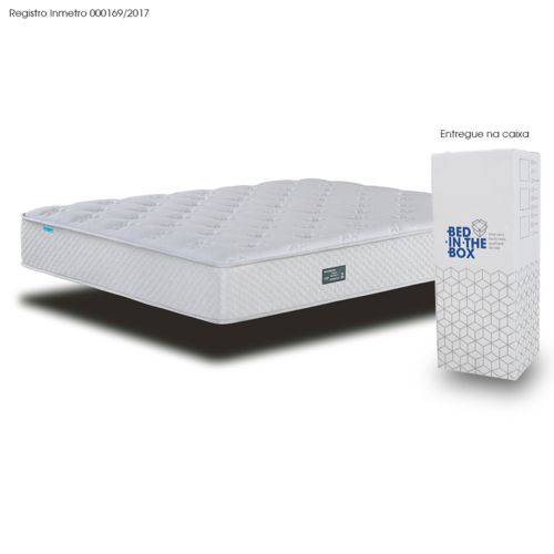 Colchão Bed In The Box Solteiro Mola Ensacada Latex (88 X 198 X 30 Cm) Embalado à Vácuo, Entregue na Caixa