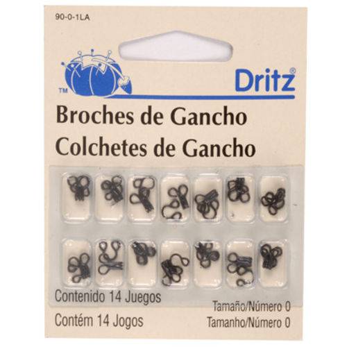 Colchetes de Gancho Dritz Nº0 Preto