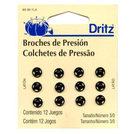 Colchetes de Pressão Dritz Nº4/0 Preto