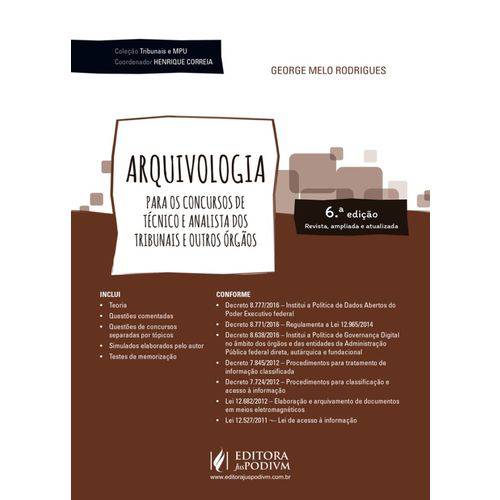 Coleção Tribunais e Mpu - Arquivologia - para Técnico e Analista - 6ª Edição (2018)