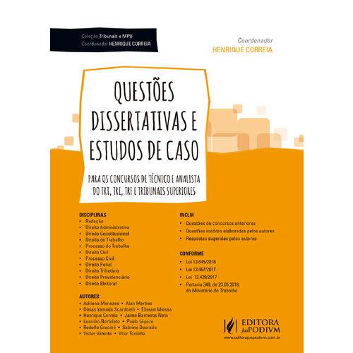 Coleção Tribunais e MPU - Questões Dissertativas e Estudos de Caso (2018)