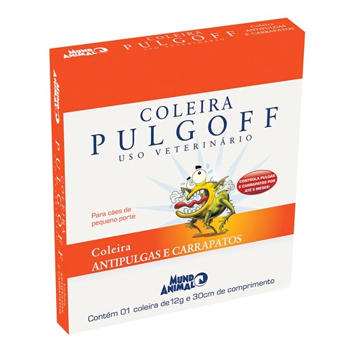 Coleira Antipulgas e Carrapatos Pulgoff para Cães Pequeno Porte com 12g