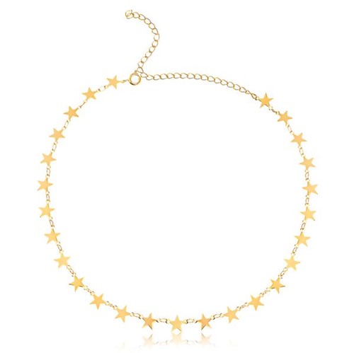 Coleira Choker Repleta de Estrelas Folheada em Ouro 18k - 3150000001699