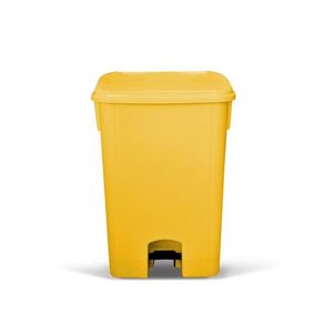 Coletor de Lixo 100L C/ Pedal e Sem Rodas CP10AM Amarelo - Bralimpia
