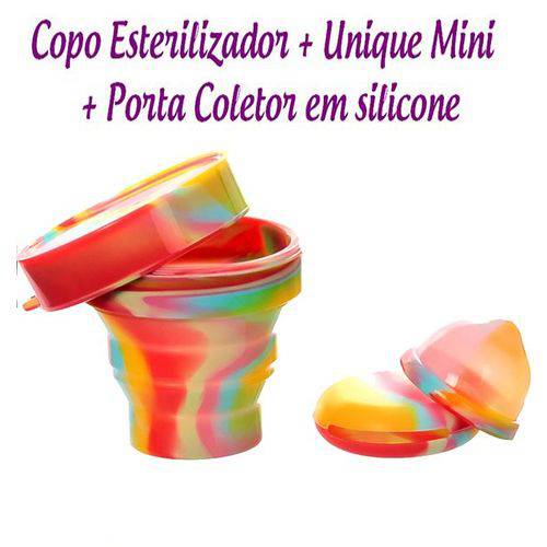Coletor Menstrual Unique Mini 30ml + Copo Esterilizador Unicorn