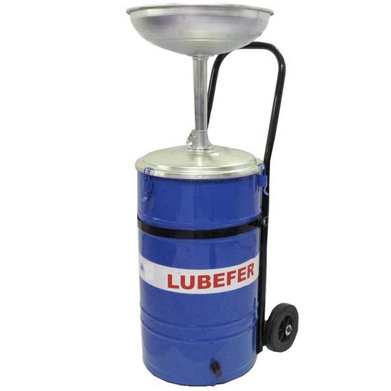 Coletor para Óleo com Carrinho 50 Litros com Valvula de Saída - Azul - Lub-Col-2 - Lubefer